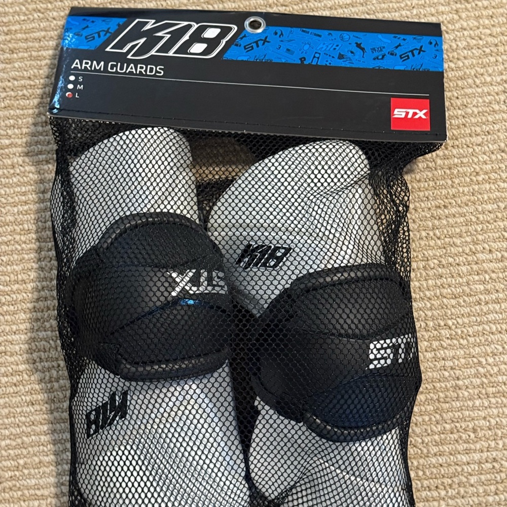 STX Lacrosse K18 White and Black Arm Guards Protective Pads